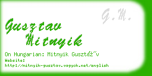 gusztav mitnyik business card